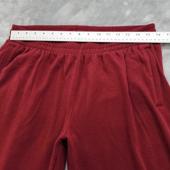 Fleece Factory Pants Mens L Red Pull On Jogger Pockets Casual Athleisure Lounge - Picture 5 of 9